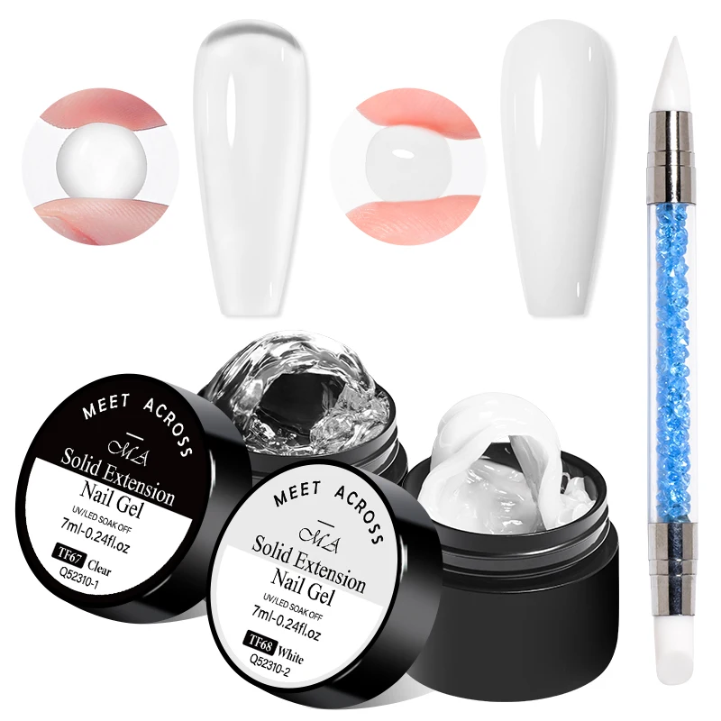 Juego de esmalte de uñas de Gel transparente antiadherente, 3 uds., moldeador 3D, escultura, arte de uñas, Gel duro sólido para uñas postizas DIY