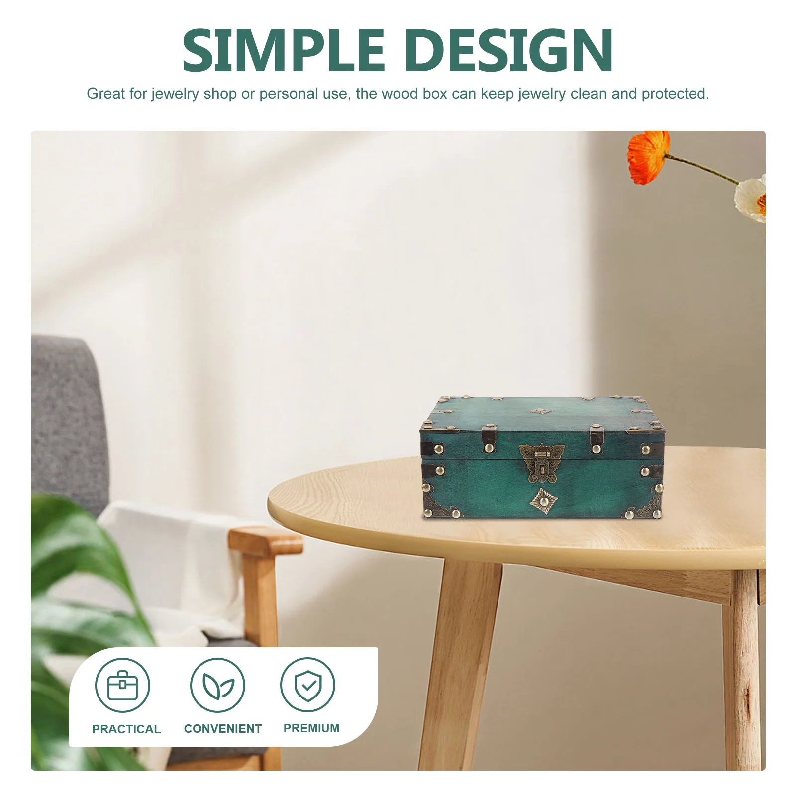 

Деревянная шкатулка для драгоценностей в винтажном стиле с замком, декоративный многофункциональный органайзер для ювелирных изделий, футляр для хранения безделушек, деревянная коробка для хранения