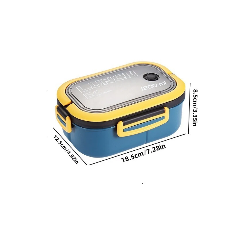 1Pc/Double-Layer Compartmented Lunch Box for Office Workers with Lid, Microwaveable Lunch Box, High-Looking Lunch Box