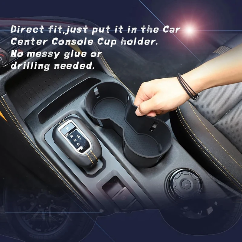 For Ford Ranger 2023 2024 Silicone Center Console Water Cup Holder Insert Interior Accessories
