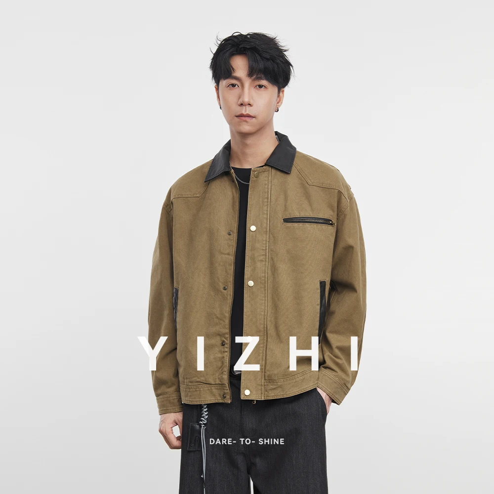 

Мужская американская модная куртка 202, осень и зима, новая рабочая куртка в стиле ретро с лацканами, мужские повседневные топы и пальто