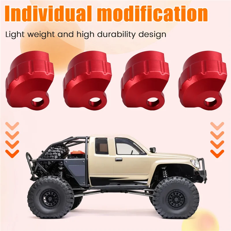 Hot-Shock Absorber Bescherming Cover Forarrma 1/7 1/8 Shock Cap RC Auto Upgrade Onderdelen Accessoires Rood