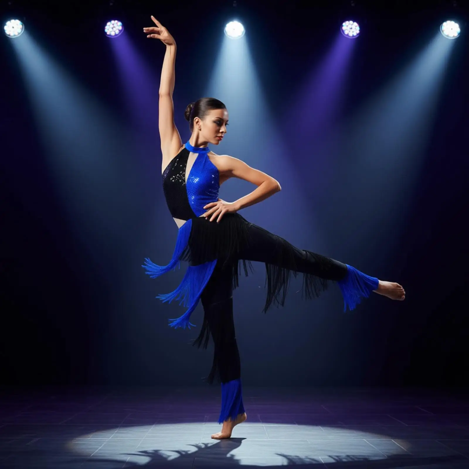 

Women Adult Latin Dance Dress Ballroom Fringe Tassel Rompers Jumpsuit Rhinestones Fringe Cha-cha Salsa Samba Performance Costume