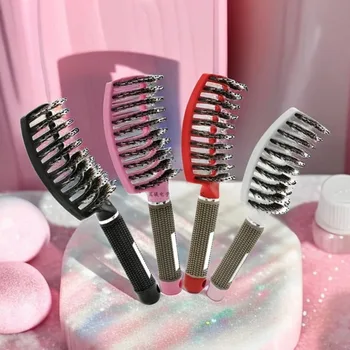 여성용 안티 클릿 브러쉬 헤어 브러시, 엉킴 방지 헤어 브러시, 나일론 두피 마사지, 엉킴 티저, 헤어 브러시 빗, 1 개