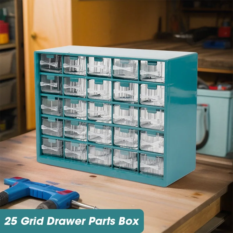 25 Multi-grid Drawer Parts Box Wall Mounted Screw Classification Component Box Tool Case Electronic Components Small Tool Box