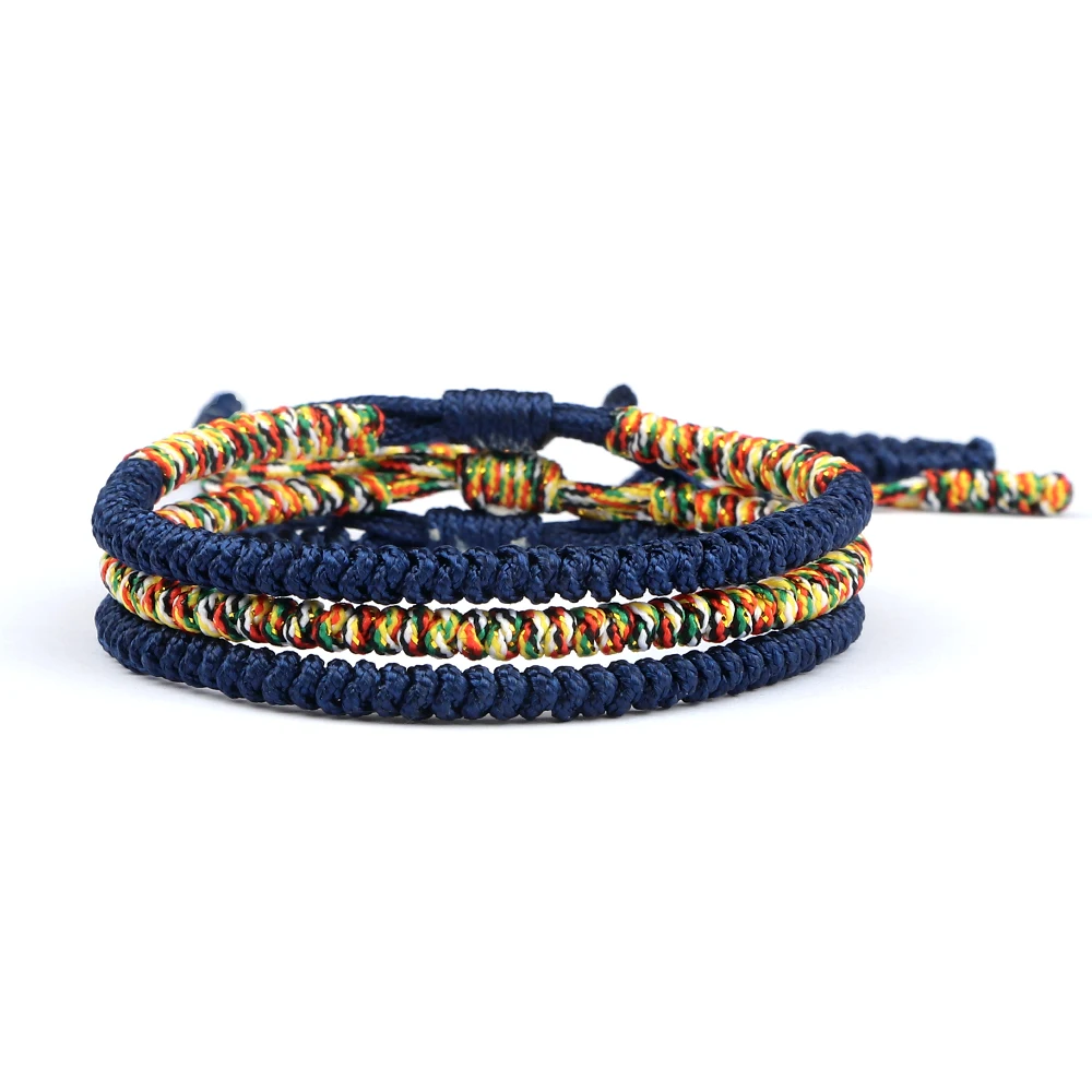 Lucky Rope Bracelets Set Handmade Braided Black Red Thread Bracelet Fashion Tibetan Buddhist Wristband Male Female Jewelry Gifts