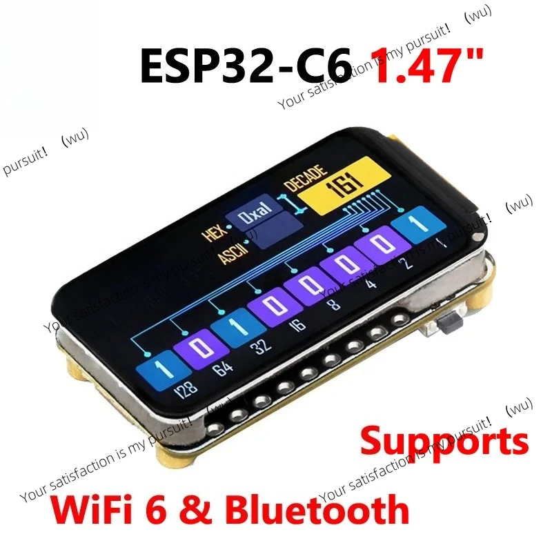 

ESP32-C6 Плата разработки дисплея 1,47 дюйма 172 × 320 поддерживает Wi-Fi 6 и Bluetooth ESP32 1,47-дюймовый сенсорный дисплей Type-C