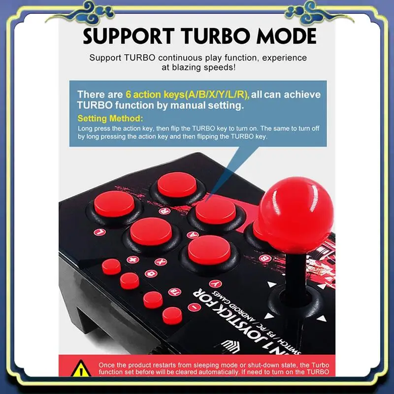 

A86P-аркадный джойстик для игровой консоли Switch TURBO 4 в 1, игровая джойстик для Nintendo Switch для PS3, Android TV, ПК