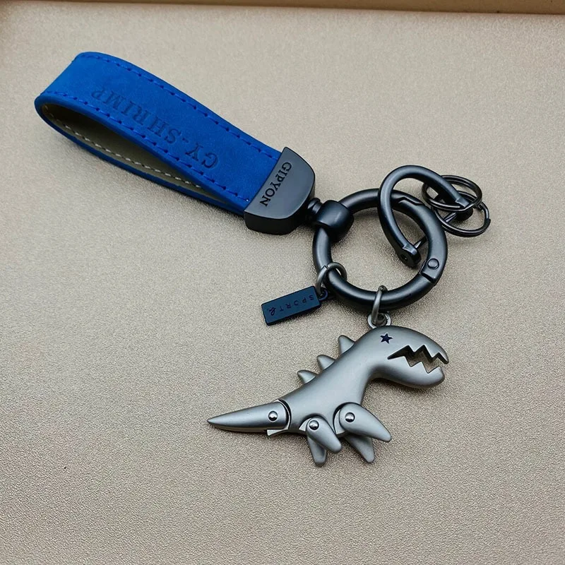 1PC Kleine Dinosaurier Auto Schlüsselbund Motorrad Dekorative Zubehör Einzigen Leder Metall Schlüsselbund Handtasche Anhänger Kleines Geschenk – Detail 10