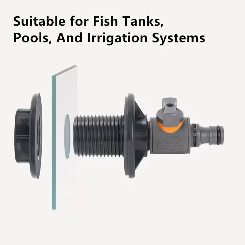 1PCS Bucket Adapter with Valve Durable Tank Connector Quick Install Rainwater Collection Kit External Thread