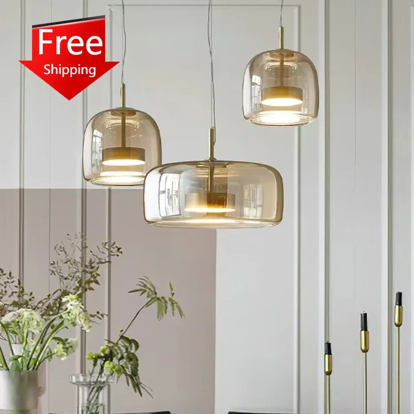 

Glass Pendant Lighting for Kitchen Dining Room Bedroom Hotel Hanging Lamp Restaurant Ceiling Decoration Indoor Led Modern Light