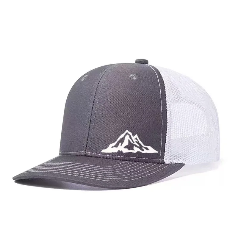 Mountain Range Printed Adjustable Baseball Cap Classic Snapback Dad Hat Breathable Trucker Mesh Hat Golf Fishing Outdoor Sun Cap