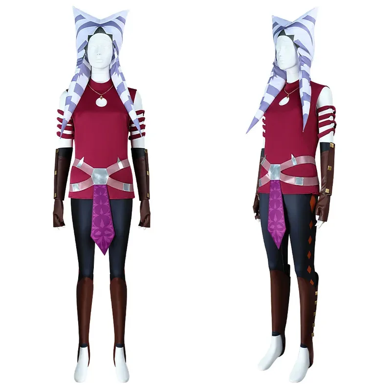 영화 클론 아소카 코스프레 우주 전투 의상 변장 성인 여성 롤플레이 판타지아 의상 할로윈 파티 판타지 슈트 jk;6