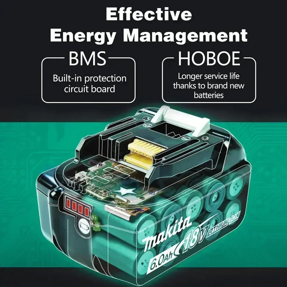 Original Makita 18V 6.0Ah Lithium Rechargeable Battery Replacement Batteries BL1860 BL1830 BL1850 BL1860B For Makita Tools Drill