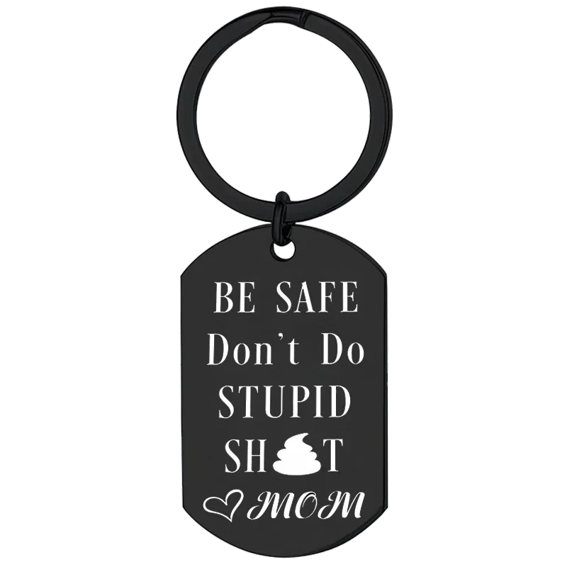 Don't Do Stupid Keychain Valentines Gifts Key Rings Funny 16th 18th Birthday Gifts Son Daughter Graduation Gifts