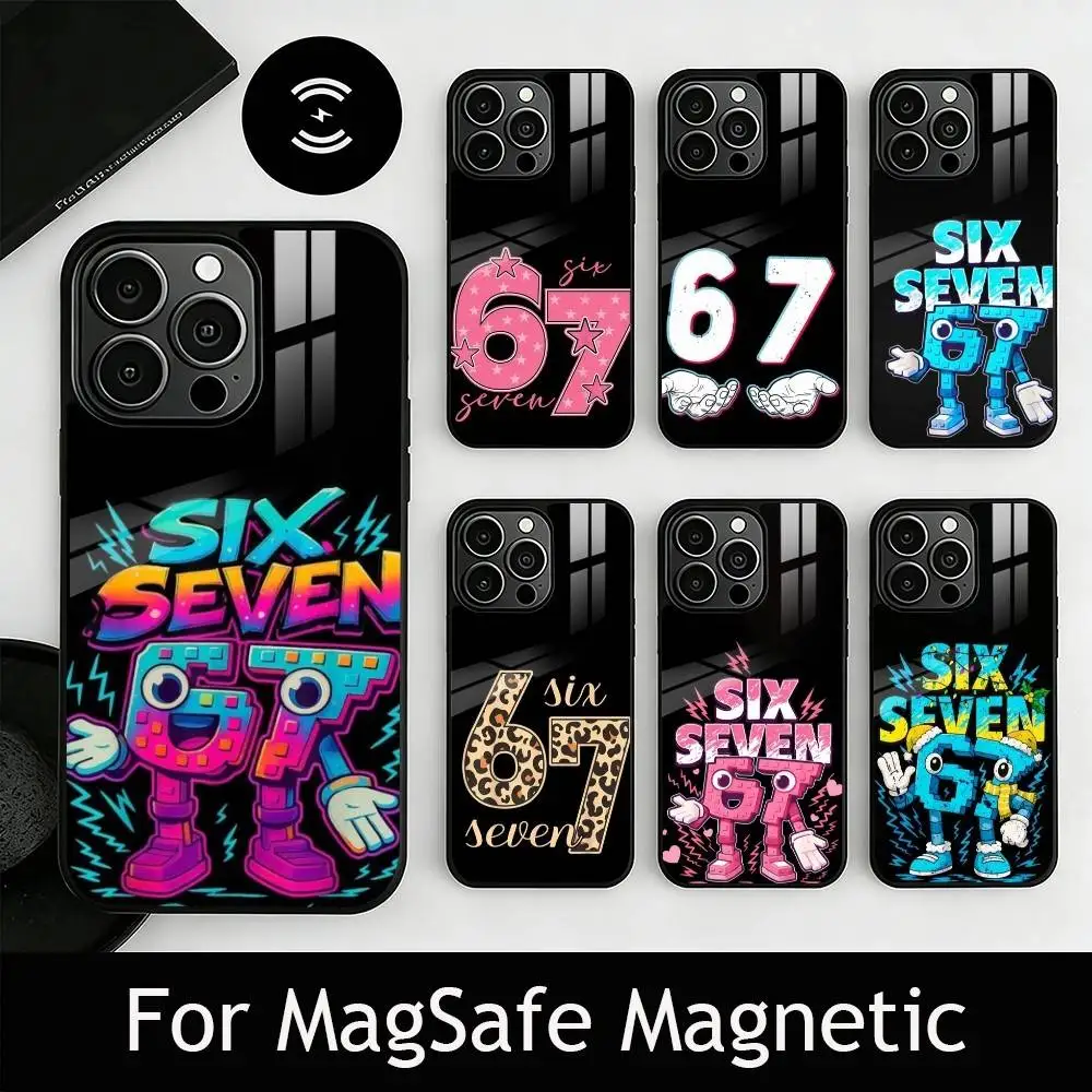 S-Six S-Seven 67 SS Phone Case For iPhone17,16,15,14,13,12,11 Plus,Pro Magnetic For Magsafe Wireless Charging
