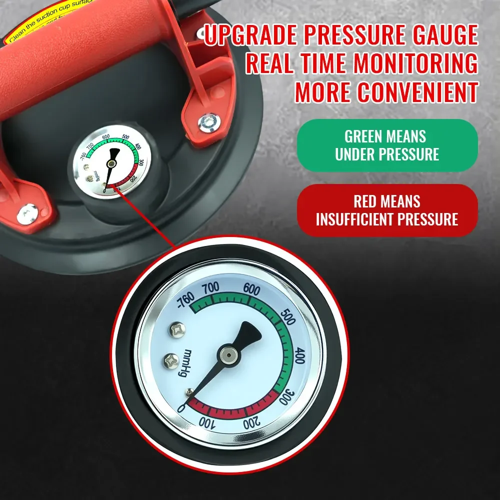 Nieuwe vacuümzuignap met manometer een belasting van 250 kg en heet verkoop voor het hanteren van glas/marmer/plank/tegels heet verkoop
