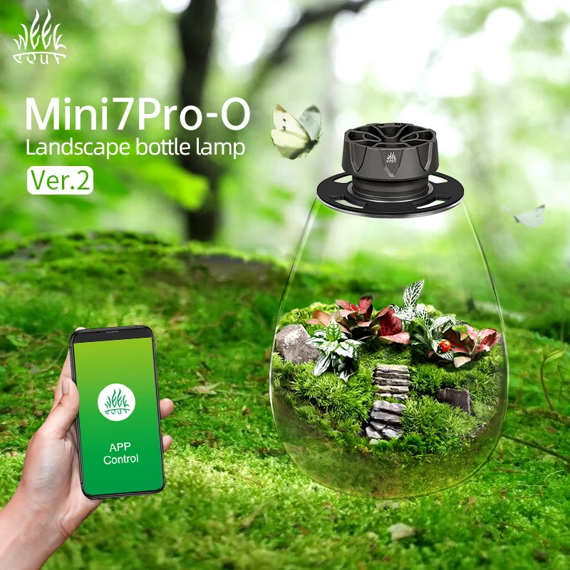 

WEEK AQUA Mini7Pro-O LED Microlandscape Lighting COB Glass Vases Of Moss Succulents lamp