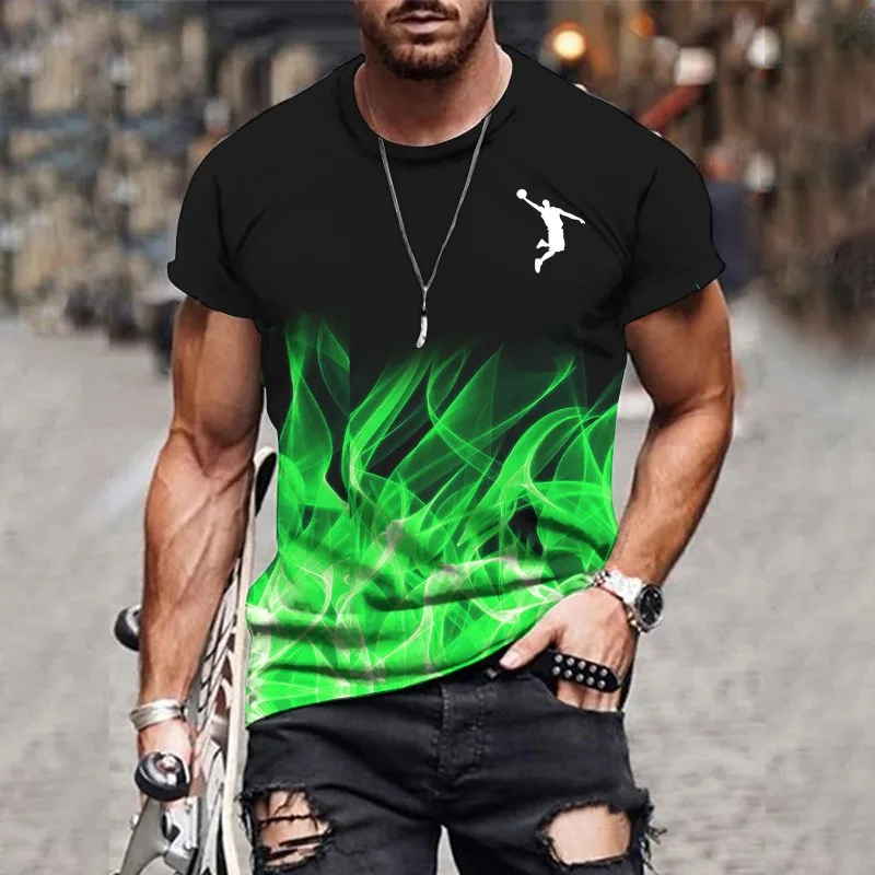 

2023, модная 3d мужская футболка с коротким рукавом, уличные повседневные спортивные топы, пуловер большого размера с круглым вырезом, летняя мужская одежда в стиле ретро