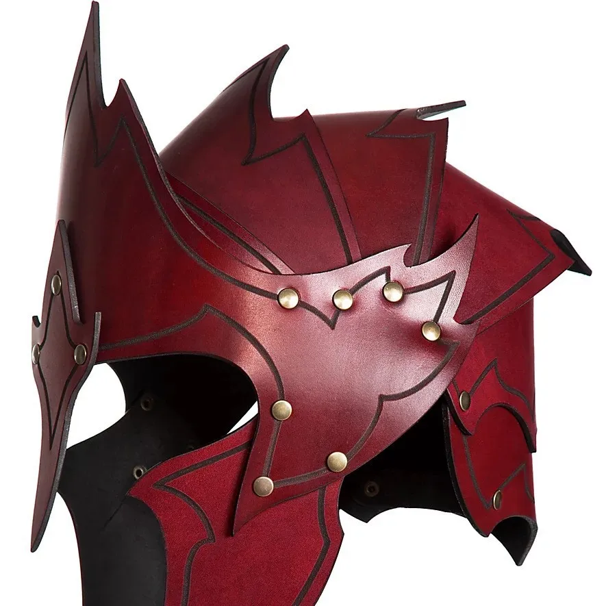 مضحك الجلود الكتف درع الماس على شكل قناع نورس فايكنغ القرون الوسطى تأثيري الأداء الدعامة