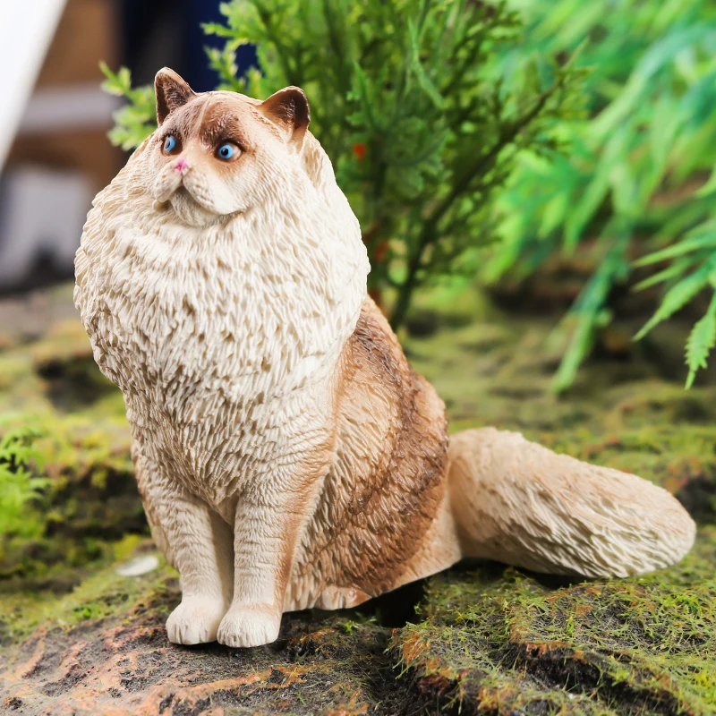 Oenux Cat Model Siamese Devon Rex Sphynx Ragdoll Persian Action Figure Cat Kitty Bobtails Figurine Cute Decoration Kids Toy Gift