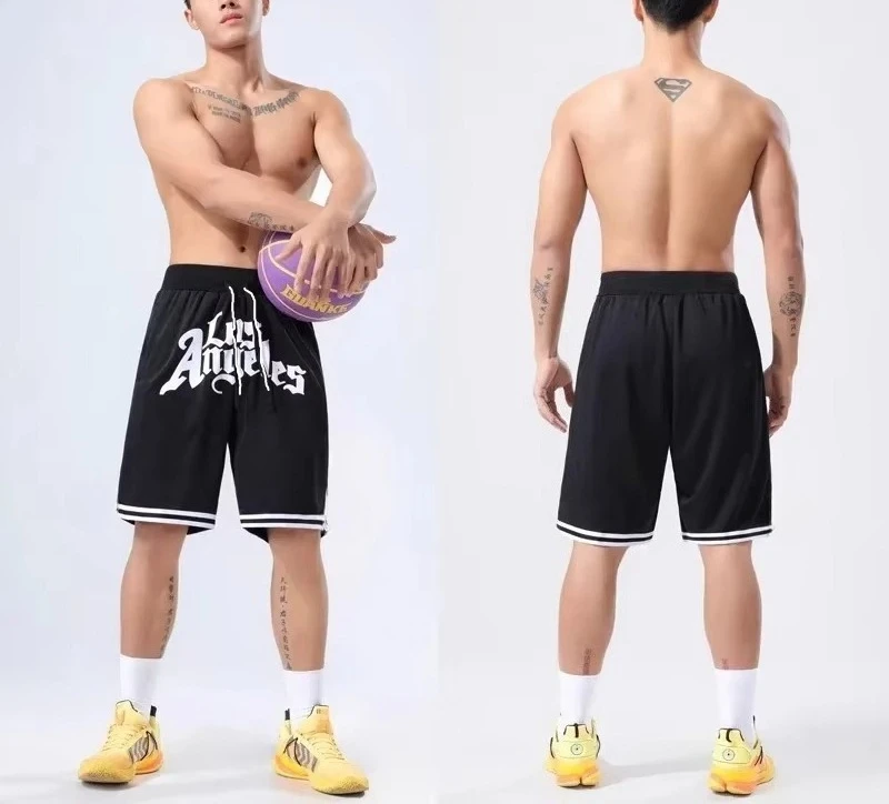 American Basketball Shorts Men Over-the-knee Ball Pants 3D Printed Loose Running Training Fitness Board Gym Short Pants Moto 5