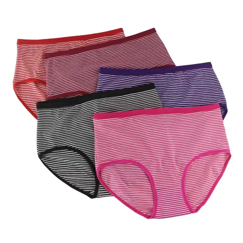 New Wholesale ropa interior femenina 10Pcs/lot Cotton Striped Underwears Women Panties Plus Size 6XL lingerie women\'s briefs