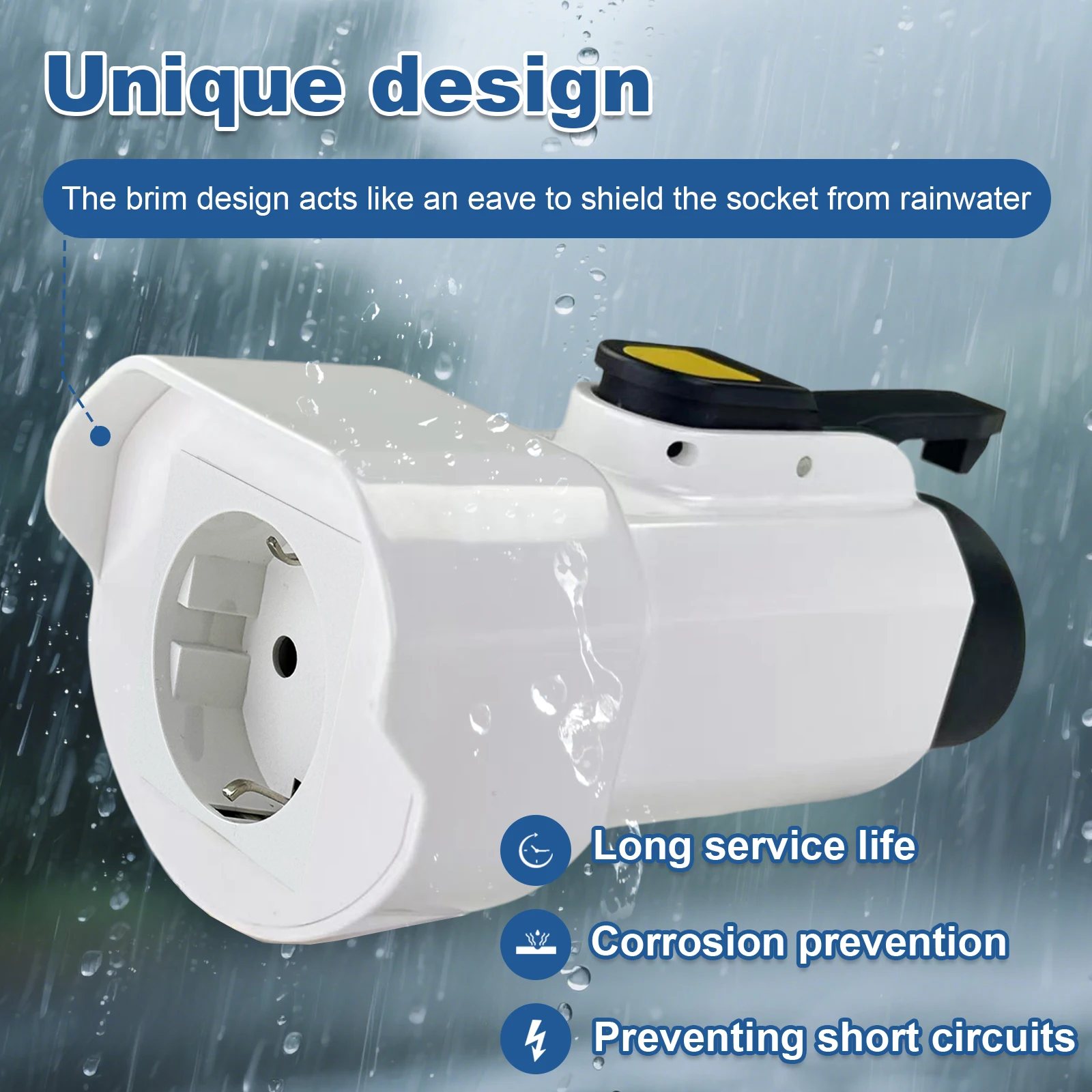 محول تفريغ EVqiaoyi Type1 V2L مع مقبس الاتحاد الأوروبي للسيارة لتحميل المكونات لـ IONIQ 5/6 KIA EV6/9 MG لإمدادات الطاقة الخارجية