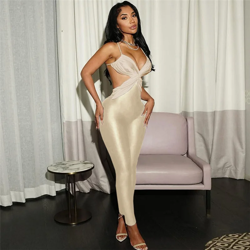 Doyerl المرقعة حللا أنيقة للمرأة Y2K السباغيتي حزام عارية الذراعين متقاطع Ruched Bodycon رومبير مثير نادي وتتسابق