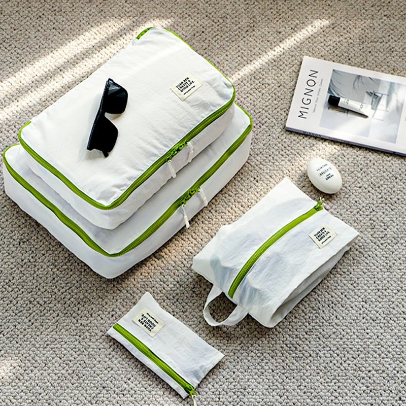 

Набор из 4-х легких дорожных сумок-органайзеров для чемоданов, водонепроницаемые мешки для одежды с отделениями