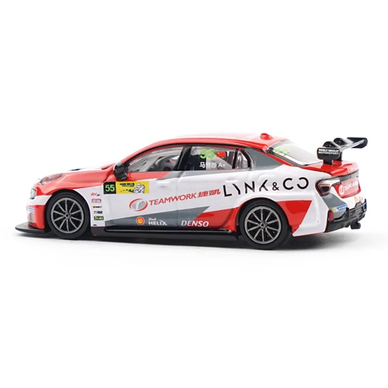 Diecast 1:64 Scale LYNK&CO 03 2021 Season 55 Car Simulation Alloy Racing Car Model Scene Ornaments Toy Collection