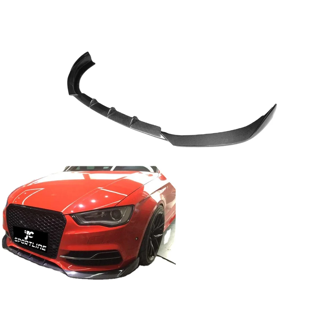 

Для S3 8V A3 Racing передний спойлер из углеродного волокна для Audi седан 2014, не подходит для A3