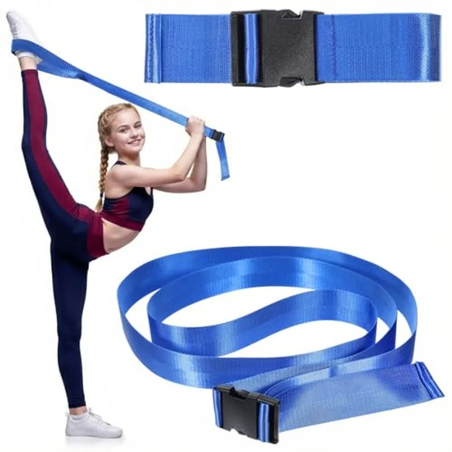 Physical Therapy Strap Extremity Mobilization Belt for Yoga Leg Shoulder Exercise Adjustable Stretch Strap in Blue with Manual