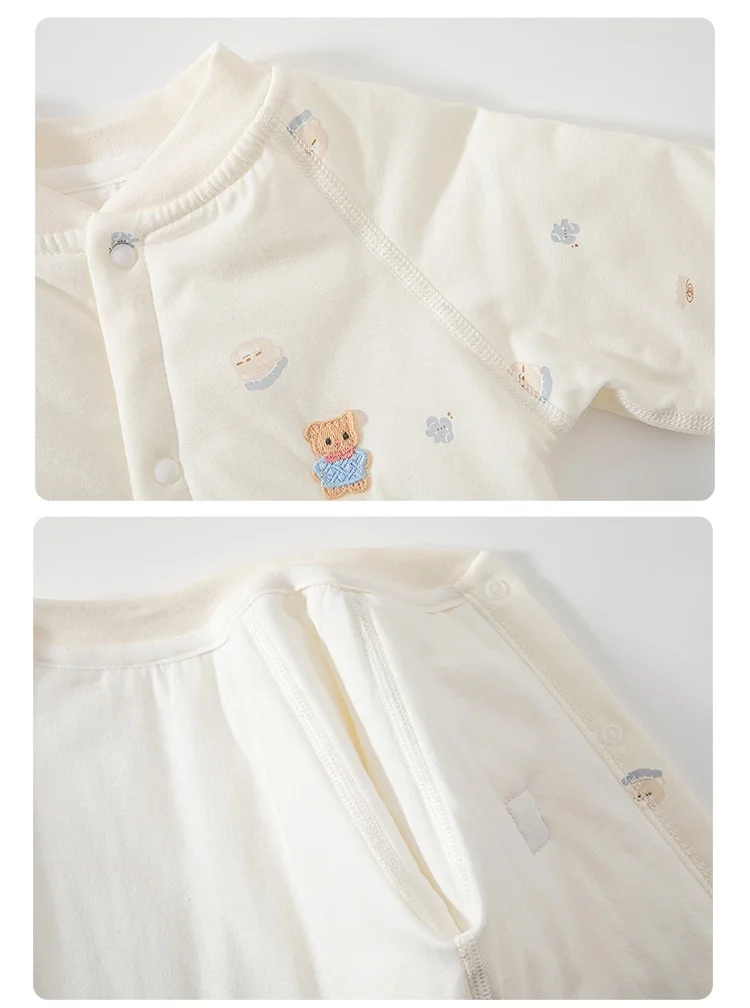 Herbstlicher Casual-Baby-Body mit Blumenmuster, Langarm-Jumpsuit für Jungen und Mädchen, Gefütterter Warmer Einteiler für Säuglinge – Detail 8