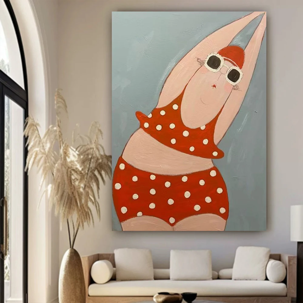 

Contemporary Large Mural Living Room Wall Picture 100% Hand Drawn Abstract Oil Painting on Canvas Character Paint for Home Decor