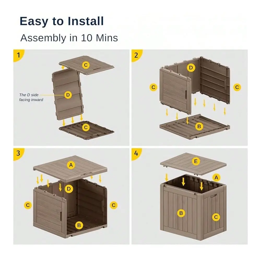 

OAK Outdoor Storage Box, 31 Gallon Deck Box Indoor And Outdoor Use, Waterproof Resin Storage Bin For Package Delivery, Patio Cu