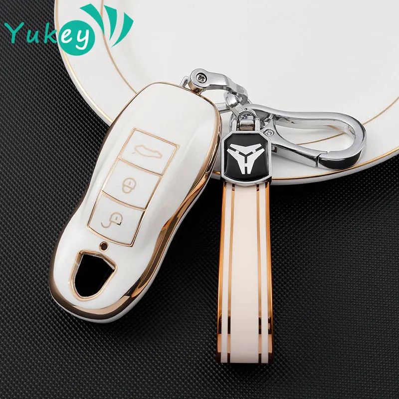 TPU Car Key Case Cover for Porsche Cayenne 958 911 Lepin 996 Macan Boxster Panamera 718 971 9YA Panamera 997 944 924 Keychain