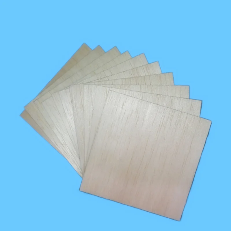 Lot de 5 planches de bois balsa, 100mm de long, 100mm de large, 0.75/1/1.5/2/2.5/3/4/5mm, optique pour projet de bricolage, accessoires artisanaux