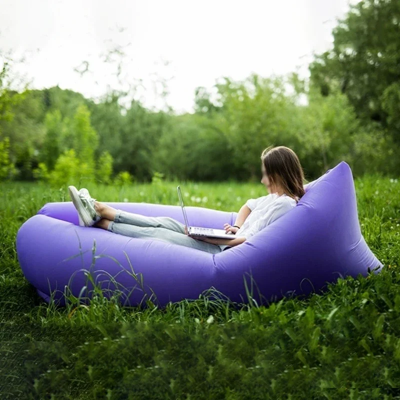 

Lazy Inflatable Outdoor Sofa, Portable Beach Air Sofa, Folding Camping Bed, Sleeping Bag, Lazy Lounger