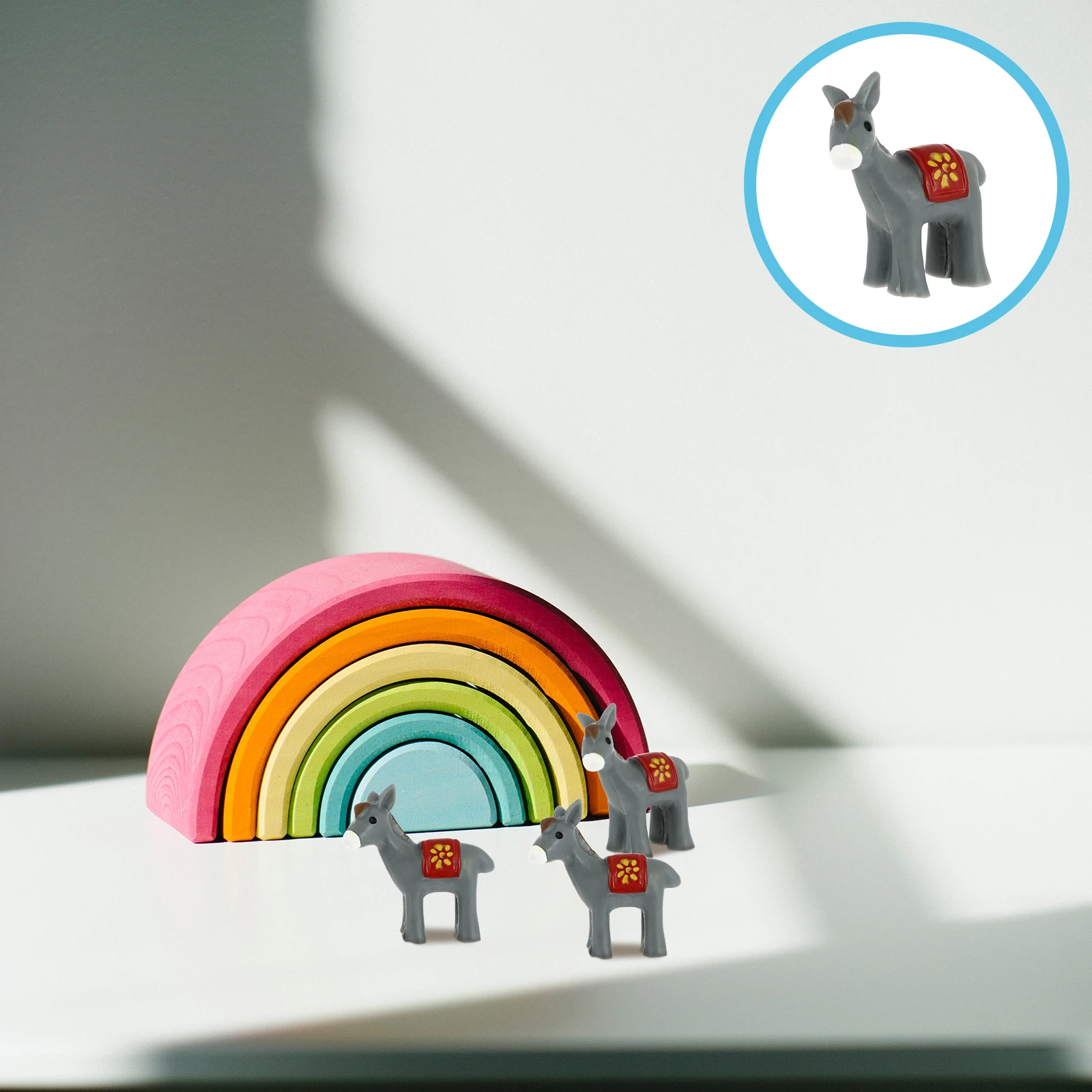

5Pcs Miniature Landscape Ornament Donkey Adornment Unique Shape Indoor Outdoor Use Home Decor Gift for Kids (Grey)