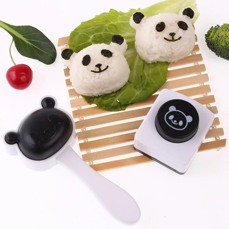 Panda rice ball mold set / sushi roll up white curtain sushi tool set kitchen rice mold set onigiri  bento mold sushi  onigiri