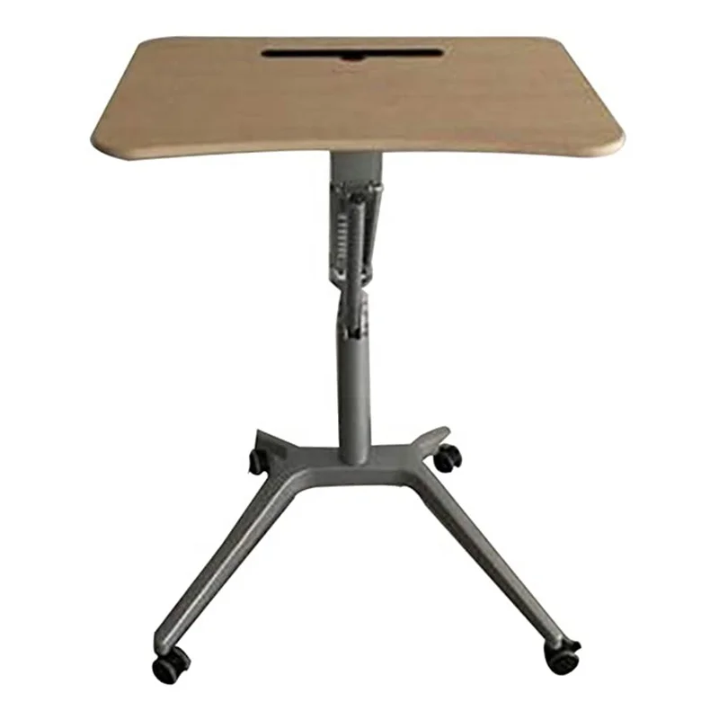 Office Use Crank Standing Gas Lift Height Adjustable Automatic Computer Smart Table With Wheels