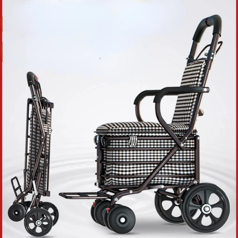 The scooter for the elderly can be pushed by hand, and  cart can push  chair that elderly can sit in.