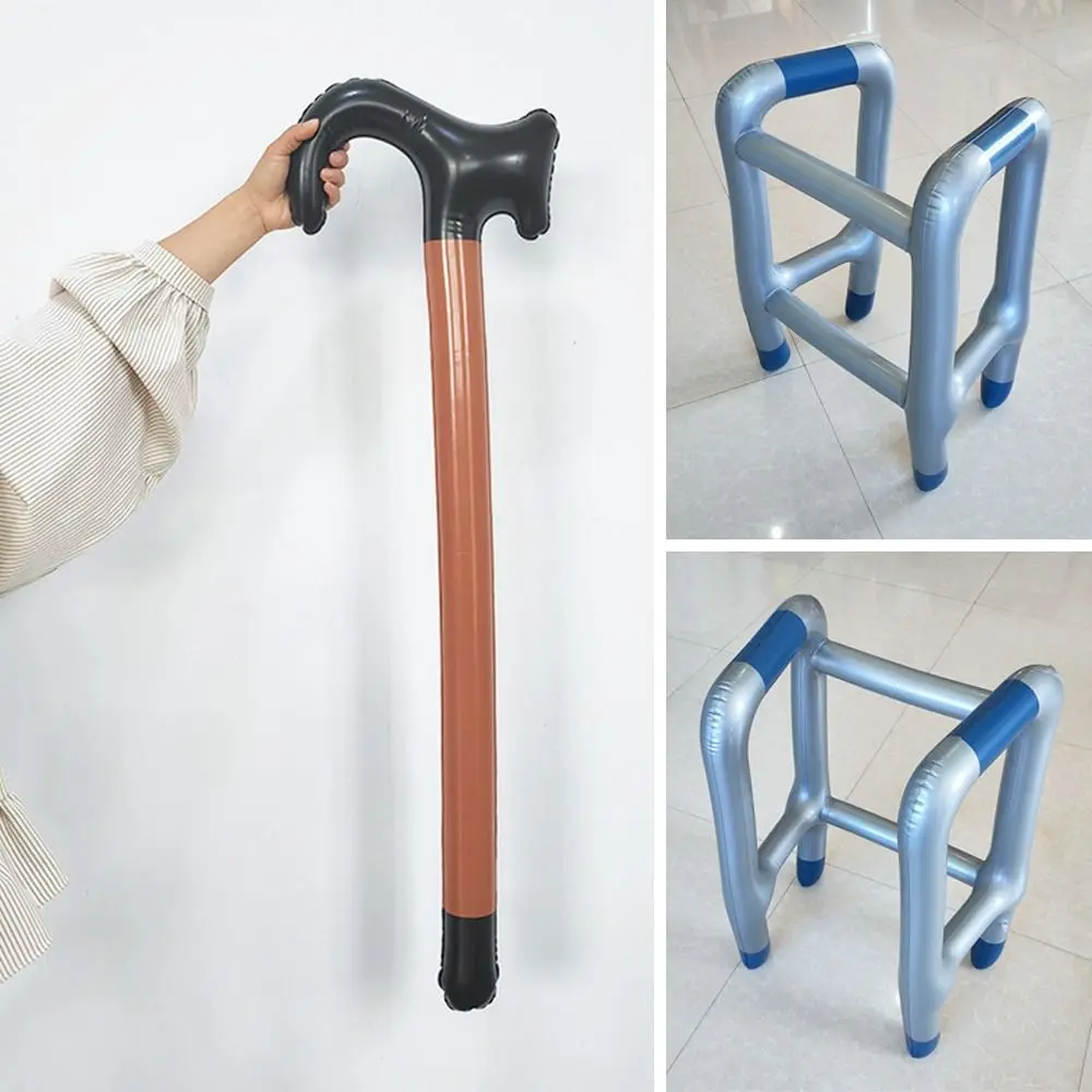2 pezzi novità giocattoli gonfiabili Zimmer Frame Costume Party bastone da passeggio in PVC forniture cosplay vestire giocattolo gonfiare Prop