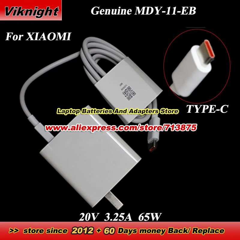 Genuine MDY-11-EB AC Adapter 20V 3.25A 65W Type-c US plug RED MI Power Adapter for XIAOMI 10 PRO White PD Fast Charger