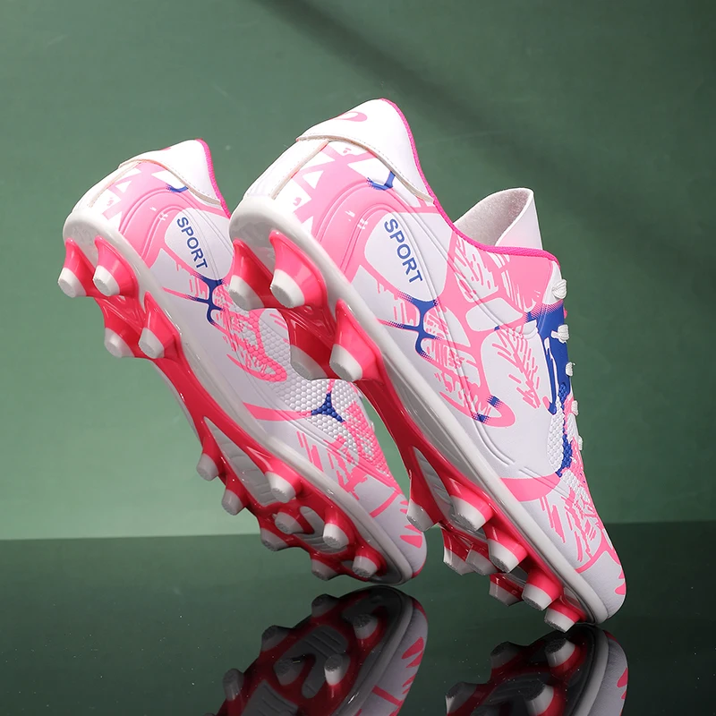 Adult Professional Soccer Shoes Non-Slip Long Spike Football Boots Young Kids High Ankle Cleats Grass Soccer Sneakers ﻿
