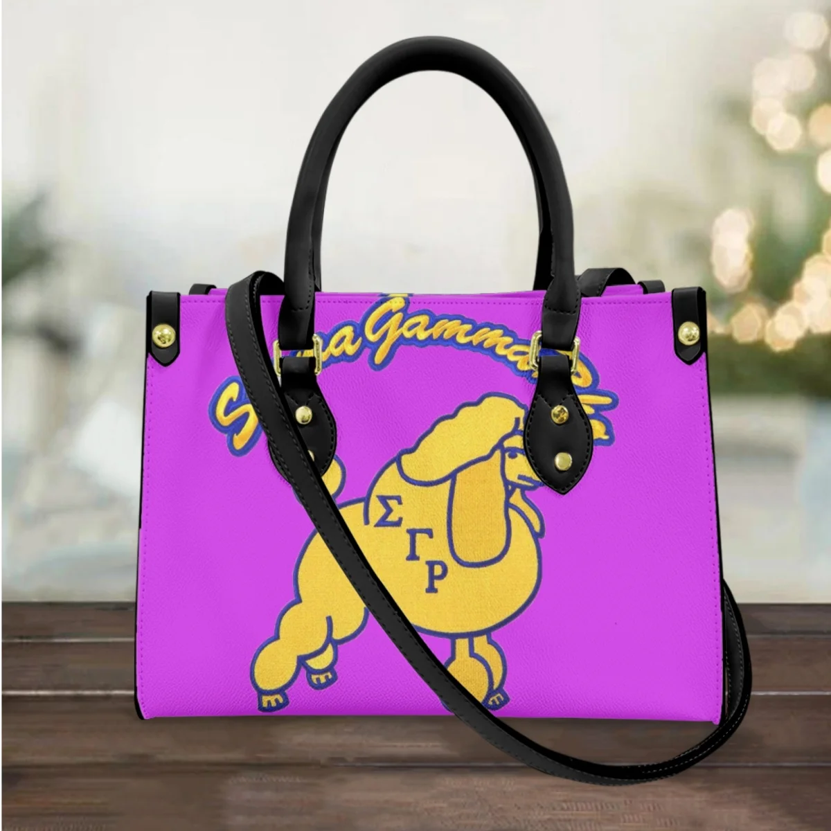 

Sigma Gamma Rho Brand Designer Handbag Vintage Pu Leather Poodle Pattern Shoulder Bag Girls Casual Clutch Bolsa Feminina 2023