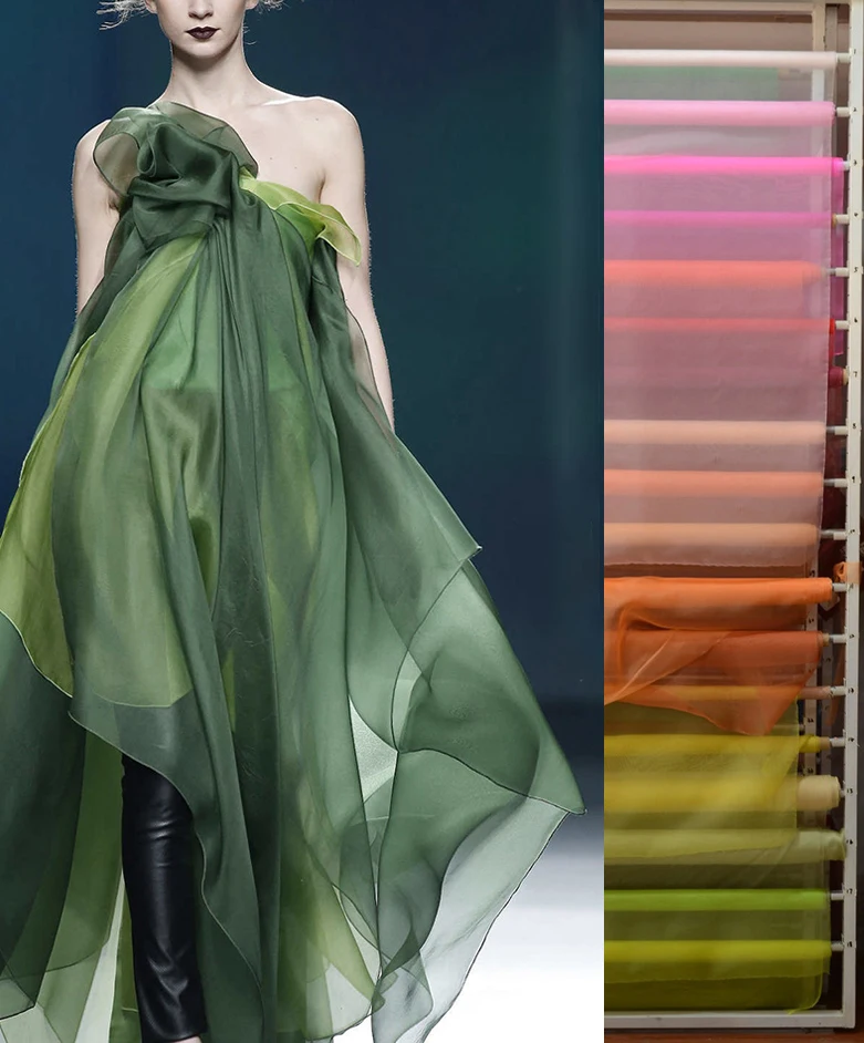 100% Mulberry Silk Organza ,Width 138cm, Thickness 6m/m, Pure Silk Tulle Fabric for Wedding DIY Sewing By The Meter