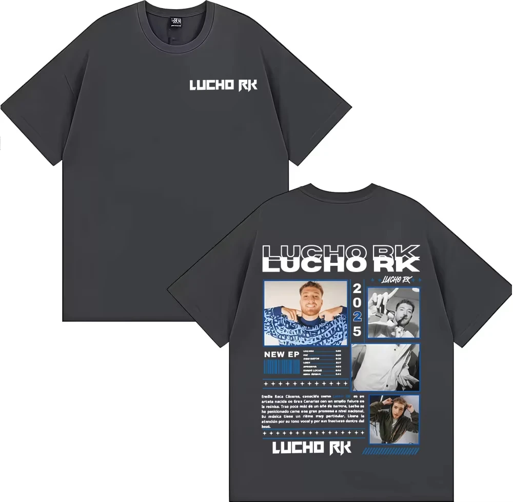 Men Women Vintage Gothic Short Sleeve T-shirt Fashion Casual Oversized T Shirt Rapper Lucho Rk Album Tour 2025 Graphic T Shirts