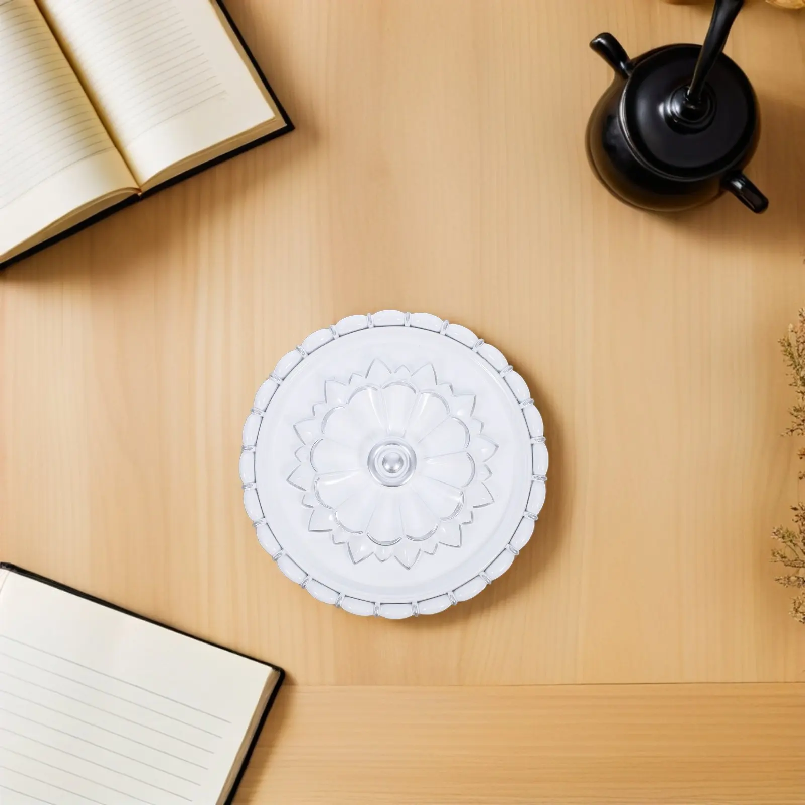 Round Wall Relief Flower Applique Roman Column Corner Sculpture Elegant 3D Onlay Decor for Living Room Bedroom Office Wall